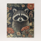 アール・ヌーヴォーのアライグマの花のデザイン ヴィンテージ アート ジグソーパズル (縦)