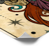 アール・ヌーヴォーのアートとイーゼル ポスター (角)