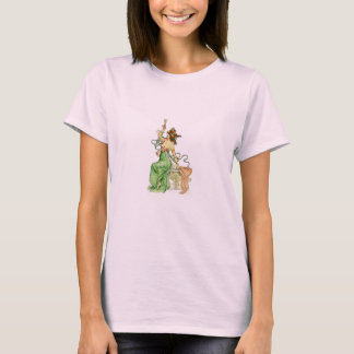 アール・ヌーヴォーのシャンパンレディのイラスト Tシャツ