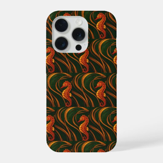 アール・ヌーヴォーのタツノオトシゴ  iPhoneケース (裏面)