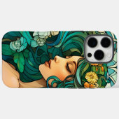 アール・ヌーヴォーのロマンティックな女性 Case-Mate iPhoneケース (裏面 (横))