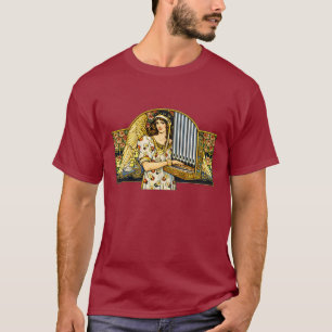 アール・ヌーヴォーの天使オルガン奏者 ビンテージ音楽 Tシャツ