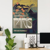 アール・ヌーヴォーの女性を描いたヴィンテージのパリの煙草のポスター ポスター (ホームオフィス)