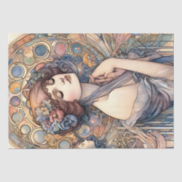 アール・ヌーヴォーの女性ティッシュペーパー アート＆クラフト用 薄葉紙