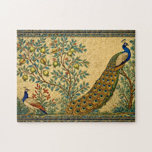 アール・ヌーヴォーの孔雀植物画 ジグソーパズル (横)