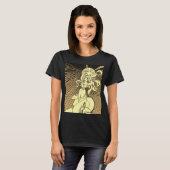 アール・ヌーヴォーの少女が星に手を伸ばす Tシャツ (正面フル)