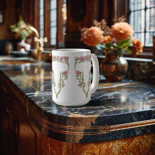 アール・ヌーヴォーの幻想的な花々 コーヒーマグカップ