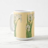 アール・ヌーヴォーの水仙の花 コーヒーマグカップ (正面左)