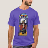 アール・ヌーヴォーの秋の魔女のカボチャ 紫の月 Tシャツ (正面)