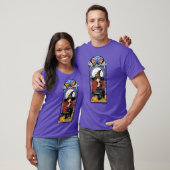 アール・ヌーヴォーの秋の魔女のカボチャ 紫の月 Tシャツ (ユニセックス)