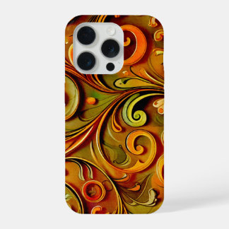 アール・ヌーヴォーの花柄デザイン iPhone 15 PROケース