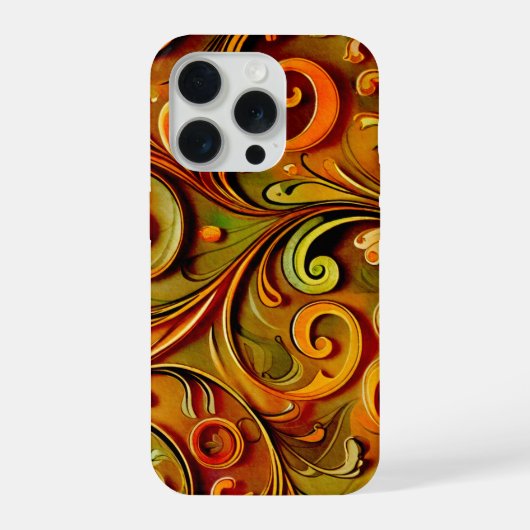 アール・ヌーヴォーの花柄デザイン iPhoneケース (裏面)
