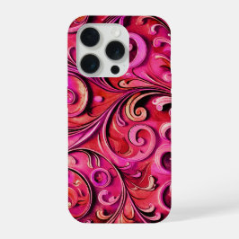 アール・ヌーヴォーの花柄デザイン Rusty Rose iPhone 15 Proケース