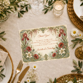 アール・ヌーヴォーの藤の庭の結婚式 サンキューカード