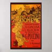 アール・ヌーヴォーの音楽、ラ・ボエーム オペラ 1896年 ポスター (正面)