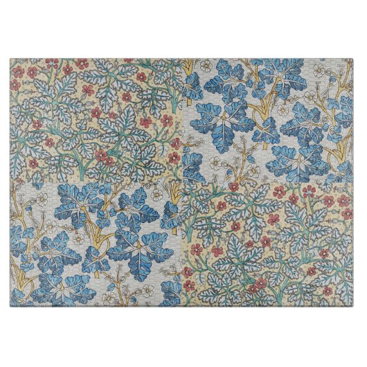 アール・ヌーヴォーの風格漂うゲラニウムの花の古典柄 カッティングボード (正面)