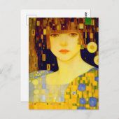 アール・ヌーヴォーの黄金の淑女 ポストカード (正面/裏面)