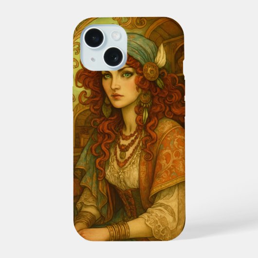 アール・ヌーヴォージプシー iPhone 15ケース (裏面)