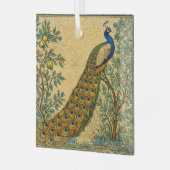 アール・ヌーヴォー孔雀植物画  ガラスオーナメント (正面左)