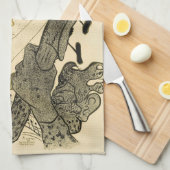 アール・ヌーヴォー時代のダンサー、ジャンヌ・アヴリル（Jane Avril）- トゥールーズ・ロート キッチンタオル (四つ折り)