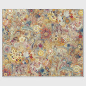 アール・ヌーヴォー様式の上質な花の絵画 ラッピングペーパー (フラット)