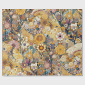 アール・ヌーヴォー様式の上質な花の絵画 ラッピングペーパー (フラット)