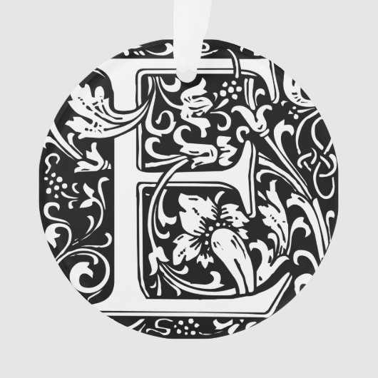 アール・ヌーヴォー様式のEモノグラム(中世風) オーナメント (正面)