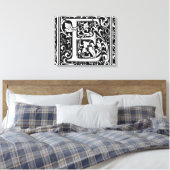 アール・ヌーヴォー様式のEモノグラム 中世風 キャンバスプリント (インサイチュ (寝室))