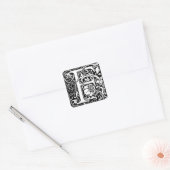 アール・ヌーヴォー様式のF文字モノグラム スクエアシール (封筒)