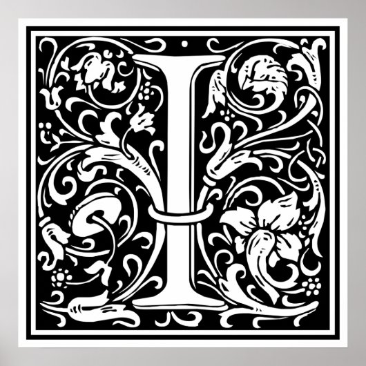 アール・ヌーヴォー様式のI字モノグラム ポスター (正面)