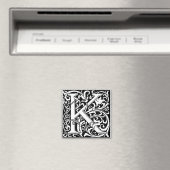 アール・ヌーヴォー様式のKのモノグラム 中世風 マグネット (インサイチュ (食洗機))