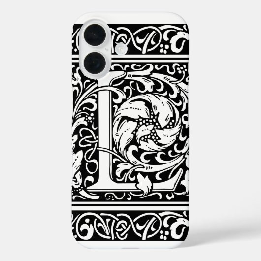 アール・ヌーヴォー様式のLモノグラム 中世風 Case-Mate iPhoneケース (裏面)