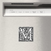 アール・ヌーヴォー様式のMモノグラム 中世風 マグネット (インサイチュ (食洗機))