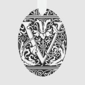 アール・ヌーヴォー様式のV字型中世モノグラム オーナメント (正面)