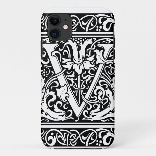 アール・ヌーヴォー様式のV字型中世モノグラム Case-Mate iPhoneケース (裏面)