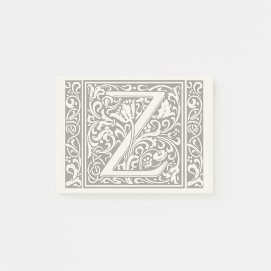 アール・ヌーヴォー様式のZモノグラム　中世風 ポストイット (正面)