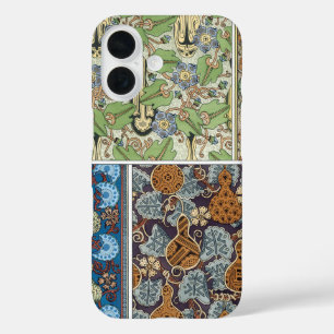 アール・ヌーヴォー調の野菜とカボチャの古典的な花柄デザイン iPhone 16ケース