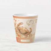 アール・ヌーヴォー風かに座ラテマグカップ カフェラテマグ (正面)
