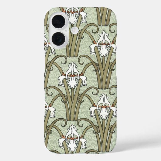 アール・ヌーヴォー風のアイリスが咲く庭園 Case-Mate iPhoneケース (裏面)