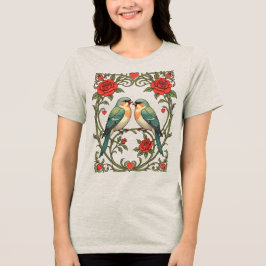 アール・ヌーヴォー風のビンテージイラスト:友情と愛 トライブレンドTシャツ
