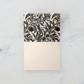 アール・ヌーヴォー風のヴィンテージ植物画フラワーパターン サンキューカード (内部)