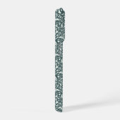 アール・ヌーヴォー風の花柄 iPhone カバー - グリーン (右側面)