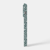 アール・ヌーヴォー風の花柄 iPhone カバー - グリーン (左側面)