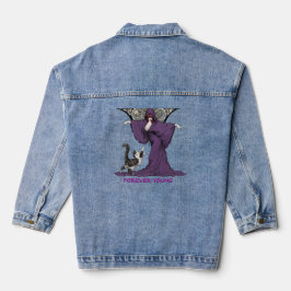 アール・ヌーヴォー風の魔法使いと猫のTシャツ Forever Young デニムジャケット