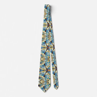 アール・ヌーヴォー風カラフルなトンボの擬似ステンドグラス ネクタイ