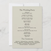 アール・ヌーヴォー風フラワーモチーフの結婚式プログラム 招待状 (裏面)