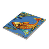 アール・ヌーヴォー風レトロ鯉魚柄 タイル (側面)