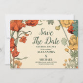 アール・ヌーヴォー風ロマンティックな結婚式 セーブザデート (正面)