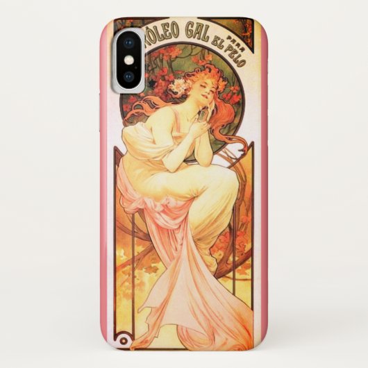 アール・ヌーヴォー アルフォンス・ミュシャ 女性 花柄 香水  Case-Mate iPhoneケース (裏面)
