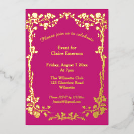 アール・ヌーヴォー エレガント ローズ ギルド セレブレーション 箔招待状